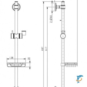 Душевая стойка KAISER  R-0080 с мыльницей бронзовый  (R-0092 Bronze)