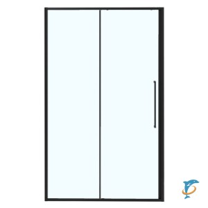 Душевая дверь Azario SHANGHAI 1400х1950 раздвижная, прозрачное стекло 6 мм, профиль черный матовый (AZ-Y43-140-MB-CL)  (AZ-Y43-140-MB-CL)