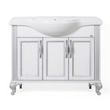 Тумба для комплекта ValenHouse Эллина 105 ясень, белая, патина серебро — 