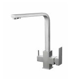 Смеситель для кухни HAIBA HB76803-2 с подключением фильтра, нержавеющая сталь — 