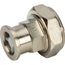 Stout Разъемное соединение с плоским уплотнением и обратным клапаном, никелированное 1&quot; — 