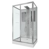 Душевая кабина NG-7711WBK (900x1200х2100) низкий поддон стенки белые без крыши — 