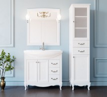 Комплект ValenHouse Эллина 80 белый с пеналом, фурнитура хром — 