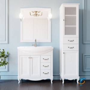 Комплект ValenHouse Эллина 80 белый с пеналом, фурнитура хром (E80_KПБX)