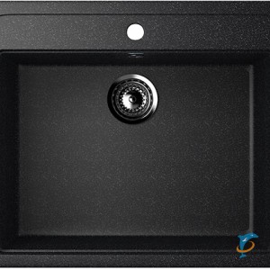 Односекционная мойка с отверстием под смеситель ULGRAN U-104 черный  (U-104-308)