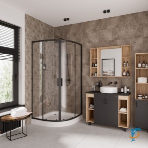 Душевое ограждение Niagara NG-6807-08 BLACK (100х100х190)  (68070811BLACK)