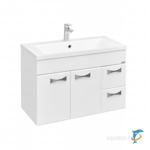 Тумба с раковиной Aquaton Диор 80 белая  (1A167801DR010 + Aquaton_1A70493KPR010)
