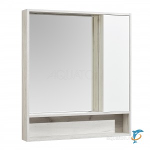 Зеркальный шкаф Aquaton Флай 80 белый, дуб крафт  (1A237702FAX10)