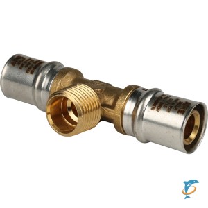 Stout Тройник-переходник с наружной резьбой 20х1/2"х20 для металлопластиковых труб прессовой  (SFP-0008-201220)