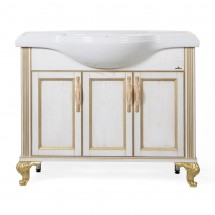 Тумба для комплекта ValenHouse Эллина 105 ясень, белая, патина золото — 