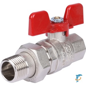 Stout Кран шаровой полнопроходной с "американкой", ВР/НР, ручка бабочка 1/2 (EPDM)  (SVB-1007-200015)