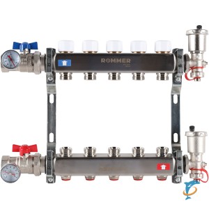 Коллектор из нержавеющей стали в сборе без расходомеров ROMMER 5 вых. RMS-3210-000005  (RMS-3210-000005)