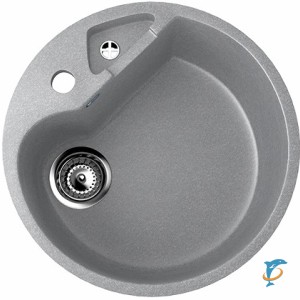 Круглая мойка с дополнительной секцией и отверстием под смеситель ULGRAN U-108 графитовый  (U-108-342)