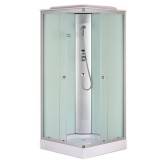 Душевая кабина Loranto CS-6491F(CS-8072) 90х90х215, белая, квадратная, стекло 4мм, поддон 13см — 