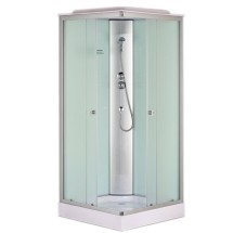 Душевая кабина Loranto CS-6491F(CS-8072) 90х90х215, белая, квадратная, стекло 4мм, поддон 13см — 