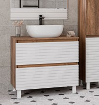 Тумба с раковиной Brevita Dakota 80 напольная, белая — 