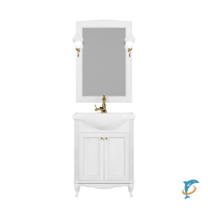 Комплект мебели ValenHouse Эллина 65 белый без пенала, фурнитура золото  (Е65_КТЗБЗ)