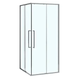 Душевое ограждение Azario SHANGHAI 1000х1000х1950 прозрачное стекло 6 мм, профиль графит матовый (AZ-R43-100-MGR-CL) — 