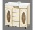 Мебель для ванной Misty Монако 100 с 4-мя ящиками бежевая патина с зеркало со шкафом