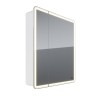 Шкаф зеркальный Lemark ELEMENT 70х80см 2-х дверный, с подсветкой, с розеткой, Белый глянец — 