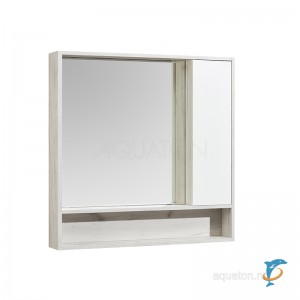 Зеркальный шкаф Aquaton Флай 100 белый, дуб крафт  (1A237802FAX10)