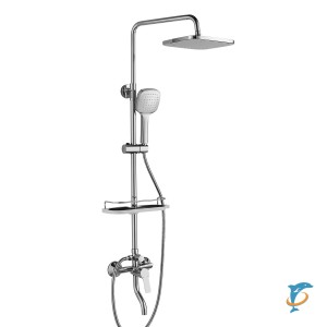 Смеситель Rossinka RS29-46 для ванны и душа с регулируемой высотой штанги, поворотным изливом и лейкой "Тропический дождь"  (RS29-46)