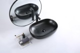 Раковина накладная керамическая, овальная, чёрная матовая, BB1084-H301, 600x420x140 &mdash; 