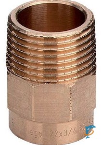 Муфта Viega d28х1/2 комбинированная с наружной резьбой под пайку, бронза, модель 94243G   (121228)