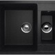 Двухсекционная реверсивная мойка ULGRAN U-106 черный  (U-106-308)