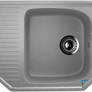 Угловая односекционная мойка с отверстием под смеситель ULGRAN U-109 графитовый  (U-109-342)