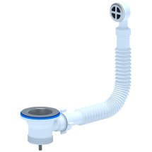 Слив-перелив для раковины АНИ Пласт N120S -1&quot;1/2 гибкий, с круглым вертикальным корпусом — 