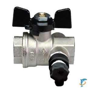 Кран шаровый 1/2" г/г со спускником Bugatti (332) (Oregon 332. 1/2