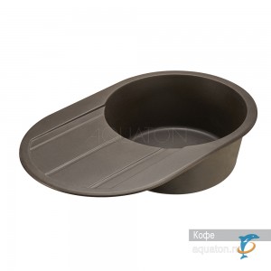 Мойка для кухни из литого мрамора Aquaton Амира круглая с крылом кофе 1A712932AI280 (1A712932AI280)