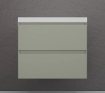 Тумба для комплекта подвесная Style Line Манхэттен 70, олива — Тумба подвесная "Монако 70" (2 ящ.), Гамма 56, Осина бел /бел лакобель, PLUS ЛС-00000623 + Гамма - 56