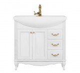 Тумба для комплекта ValenHouse Эллина 80 белая, фурнитура золото — 