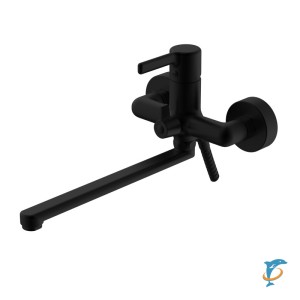 Смеситель для ванны HAIBA HB22814-7 длинный излив, латунь, черный (HB22814-7)