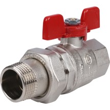 Stout Кран шаровой полнопроходной с &quot;американкой&quot;, ВР/НР, ручка бабочка 1 (EPDM) — 