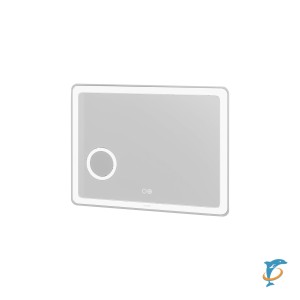 Зеркало LEO (900*800*45) LED с сенсорным выкл.,гравировкой,подогревом и увеличительным стеклом  (169080)