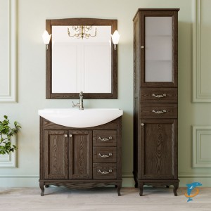 Комплект ValenHouse Эллина 80 кальяри с пеналом, фурнитура хром  (E80_KПKX)