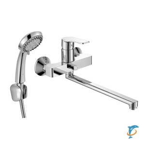 Смеситель DECOROOM DR23043 одноручный для ванны универсальный с поворотным изливом 300 мм (DR23043)