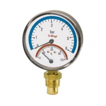 Термоманометр Itap 1/2 серии 484 — Термоманометр Itap серии 484 1/2" 0-6 бар боковое подключение