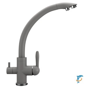 Смеситель для кухонной мойки Ulgran Quartz UQ-017 асфальт  (UQ-017-09)