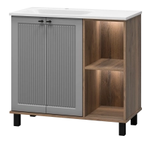 Тумба с раковиной Brevita Lumus 90 с подсветкой левая — 