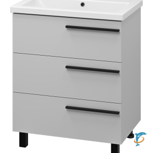 Тумба с раковиной Misty Ненси 70 напольная, белая  (П-Нен-07070-503Я + Misty_S-UM-COM70/1-w)