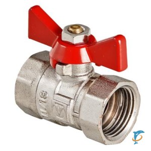 Кран шаровый VALTEC VT.092.N 3/4 г/г бабочка   (VT.092.N.05)