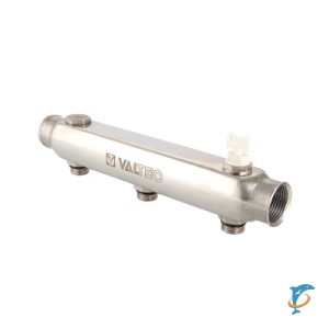 Коллектор из нержавеющей стали с межосевым расстоянием выходов 100 мм VALTEC 1", 3 x 1/2"  (VTc.510.SS.060403)