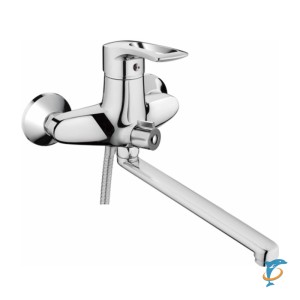 Смеситель для ванны HAIBA HB2266 длинный излив, латунь, хром  (HB2266)