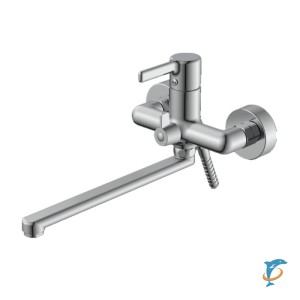 Смеситель для ванны HAIBA HB22814 длинный излив, латунь, хром  (HB22814)