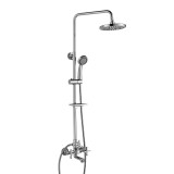 Смеситель Rossinka RS42-46 для ванны и душа с регулируемой высотой штанги, поворотным изливом и лейкой &quot;Тропический дождь&quot; — 