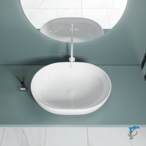 Раковина накладная ESBANO CORAL-N (Глянцевый белый)  (ESRNCORANW)